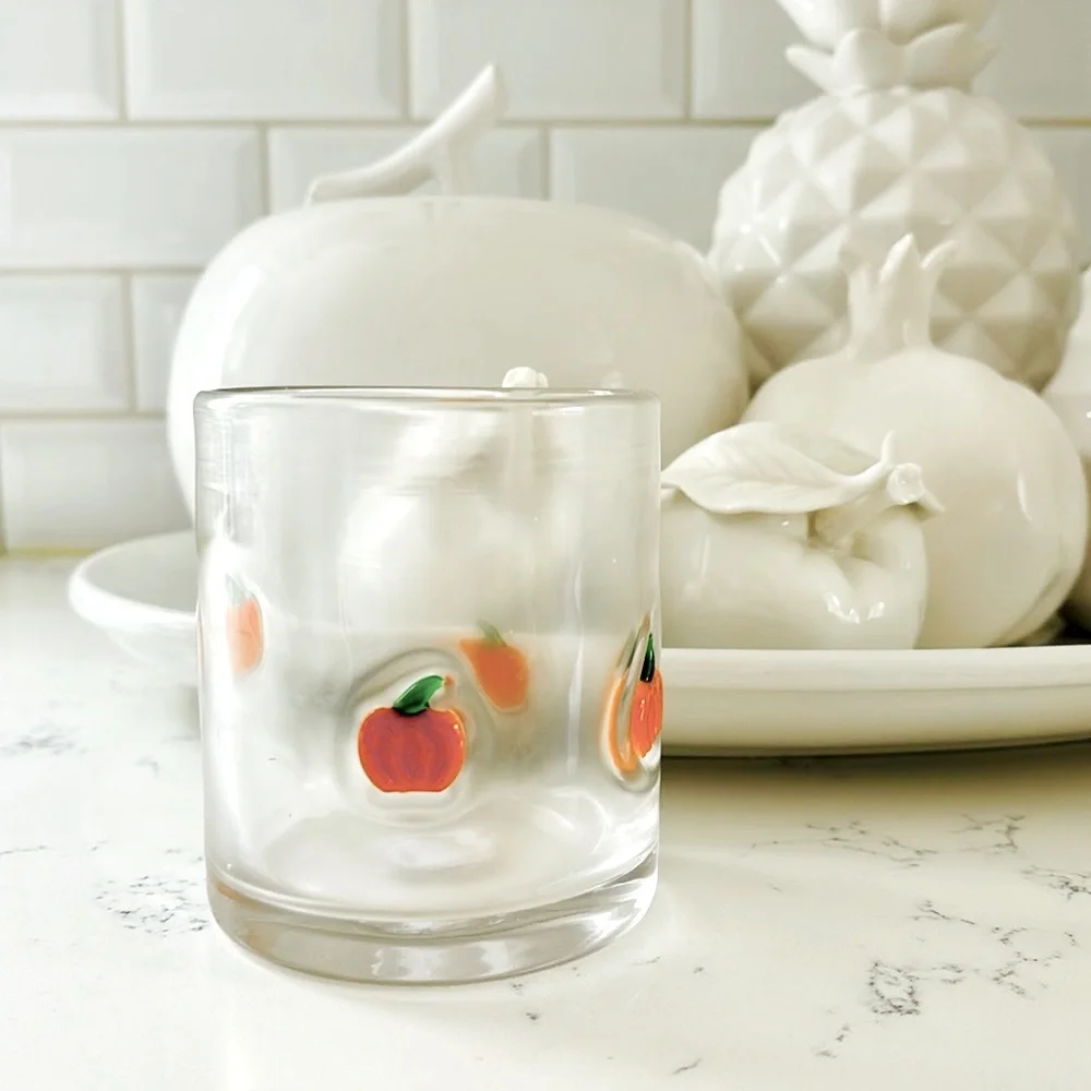 Crate&Barrel Halloween Pumpkin 🎃 Icon Double Old-Fashioned Glass